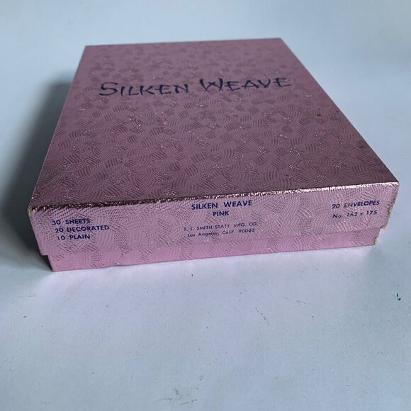 Silken Weave Vintage Stationary Paper & Envelopes with Original Box - Picture 5 of 7